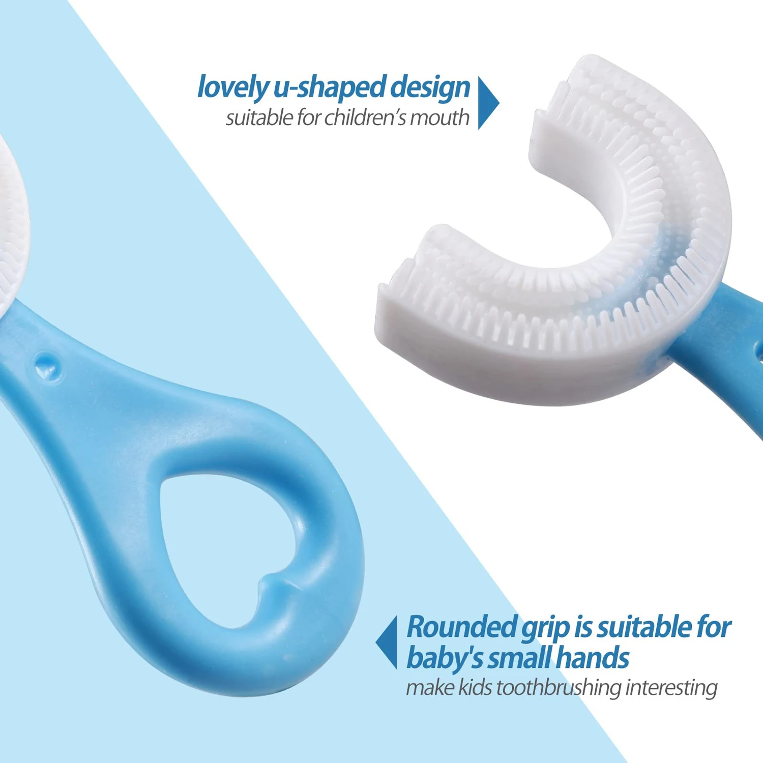 (Without Box)1 PC - 360 Degree U-Shaped Baby Toothbrush Children Child Toothbrush Teethers Baby Brush Silicone Kids Teeth Oral Care Cleaning (random color) buy online in Pakistan