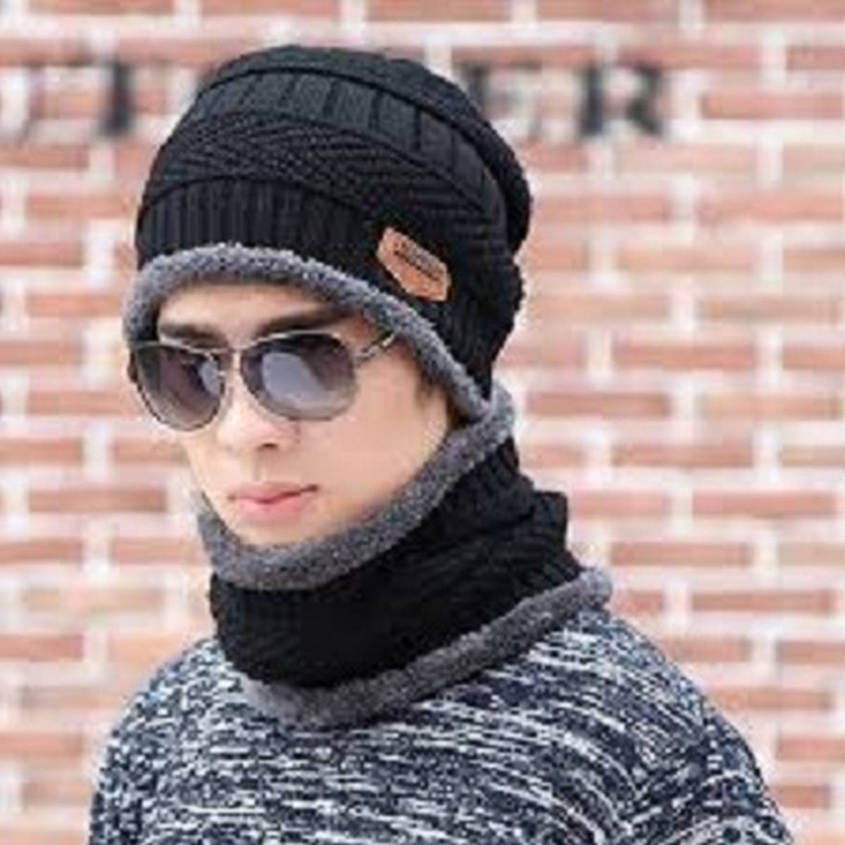 Coral Fleece Scarf Hats Winter Beanies Soft For Men's and Women's - Buy Online in Pakistan at Zenbu Store
