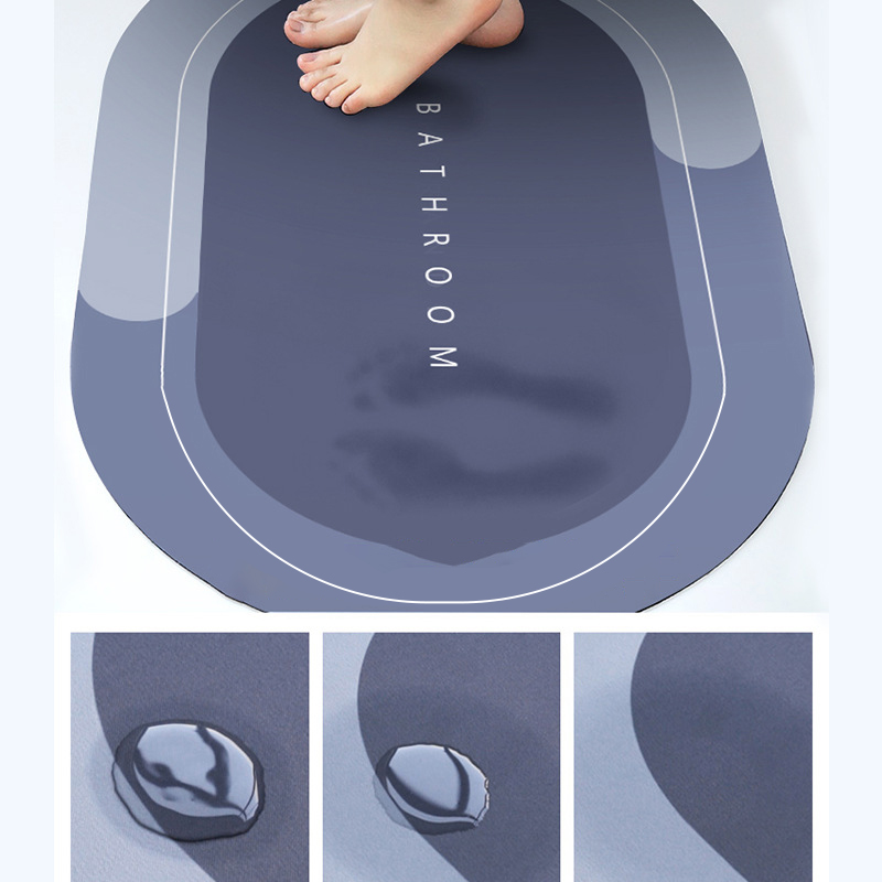 Bath Mat Super Absorbent Quick Drying Bathroom Rugs Non Slip Kitchen Entrance Doormat Modern Napa Skin Floor Mats Home Decor (only round shape) (random colors)