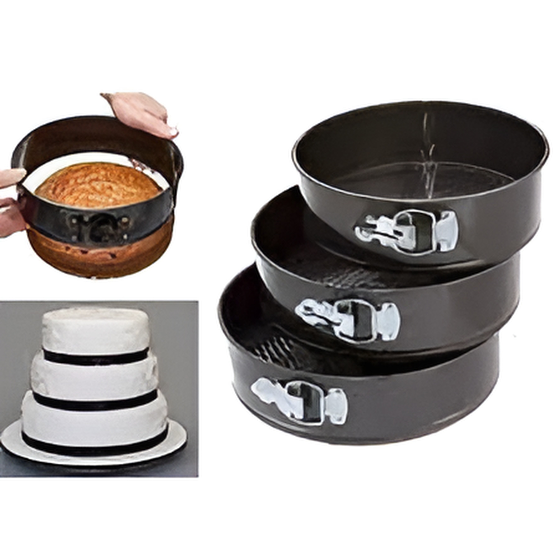 Set of 3 Nonstick Round Shape Cake Mould Cake Pan for Baking Cake at home buy online in Pakistan