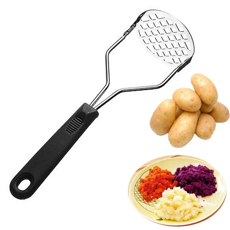 Potato Masher Stainless Steel Manual Kitchen Vegetable Ricer Fruit Banana Egg Crusher Tool - Random Color buy online in Pakistan