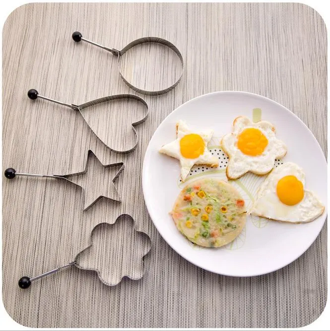 Pack of 4 Egg Shaper Kitchen Tools Star, Heart, Round, Flower Shaped Stainless Steel -  (random color ) 1