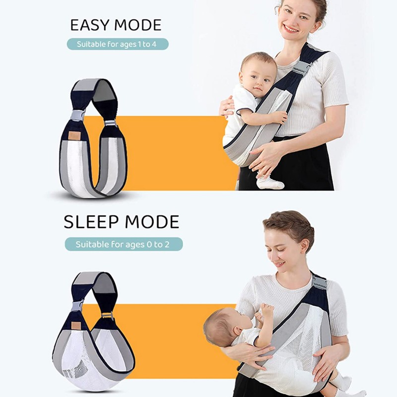 Baby Carrier, Ergonomic Baby Strap one Shoulder Labor-Saving Polyester Baby Half Wrapped Sling (Random Color) - Buy Online in Pakistan at Zenbu Store (Image 12)