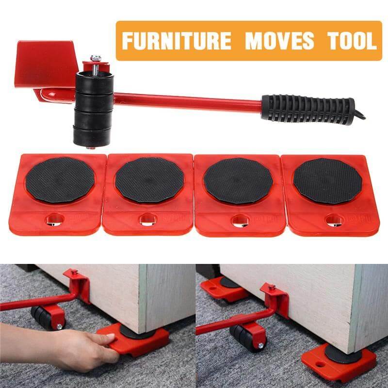 (5 in 1) Heavy Furniture Moving Tool Transport Lifter Shifter Moving Kit Slider Remover Rolling Wheel Corner Mover Set thumbnail 2