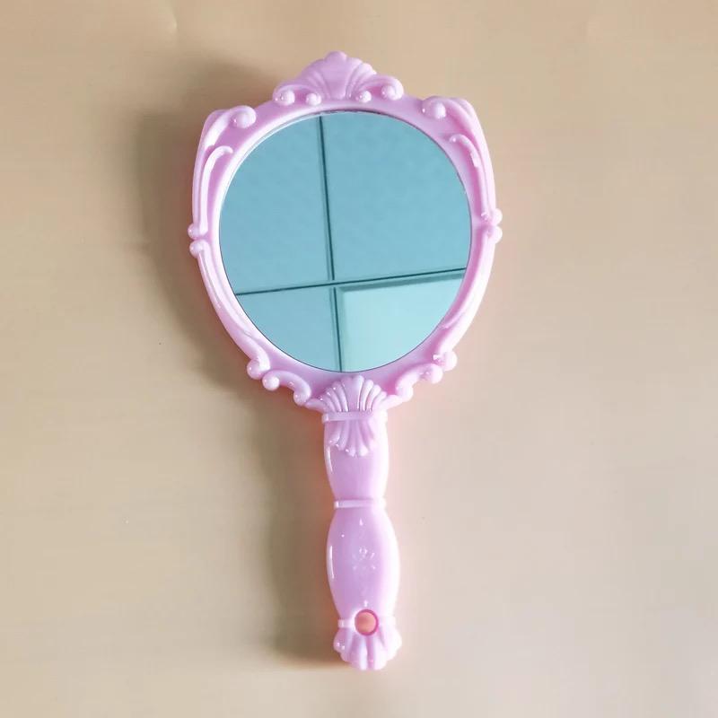 classic handheld makeup mirrors cosmetics sculpture painting decor mirror home decor .. wooden style pocket and purse mirror (Random color) view 5