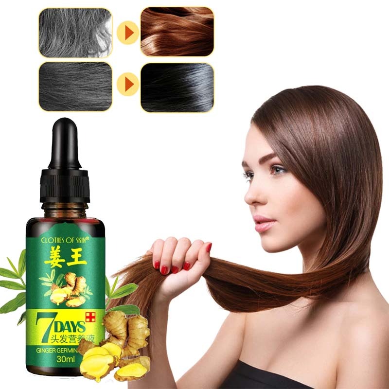7 Day Ginger Germinal Oil Hair Nutrient Solution Hair Growth Essence Liquid Fast Natural Hair Loss Treatment Hair Care (30ml) 7