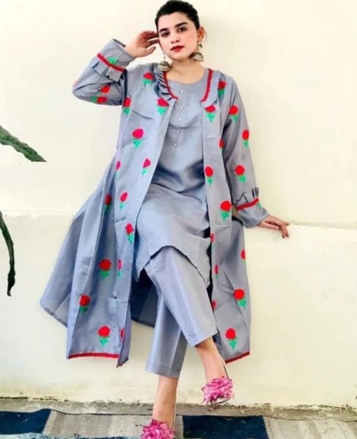 Silk Fancy Gown 3pc 1