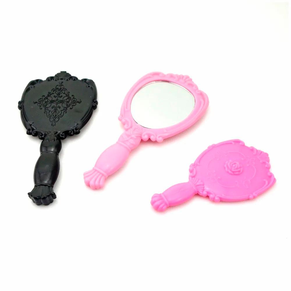 classic handheld makeup mirrors cosmetics sculpture painting decor mirror home decor .. wooden style pocket and purse mirror (Random color) view 3