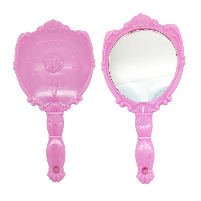 classic handheld makeup mirrors cosmetics sculpture painting decor mirror home decor .. wooden style pocket and purse mirror (Random color) view 4