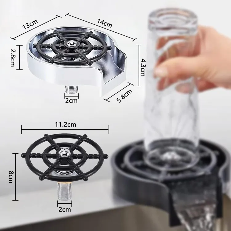 Glass washer - Glass washer for kitchen - Glass Rinser Cup Bottle Washer Cleaner for Kitchen Sinks, Kitchen Sink Accessories Attachment Stainless buy online in Pakistan