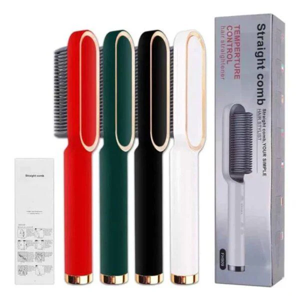 HQT-909B Hair Straightener Ceramic Heated Hair Brush | brush straightener | Ceramic Heated Hair | Hair styling | Hair Beauty Tool | Straight , curl different styling hair Ceramic Brush With Out Box (random color ) buy online in Pakistan