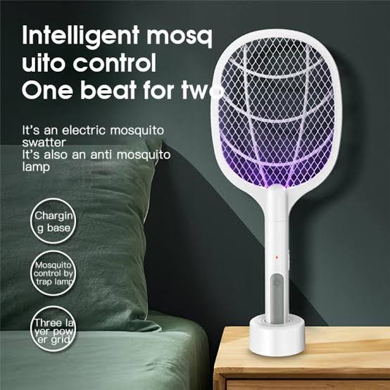 Rechargeable Electric Mosquito Killer Racket 2 In 1 LED Flash Light  (Random Color) 1