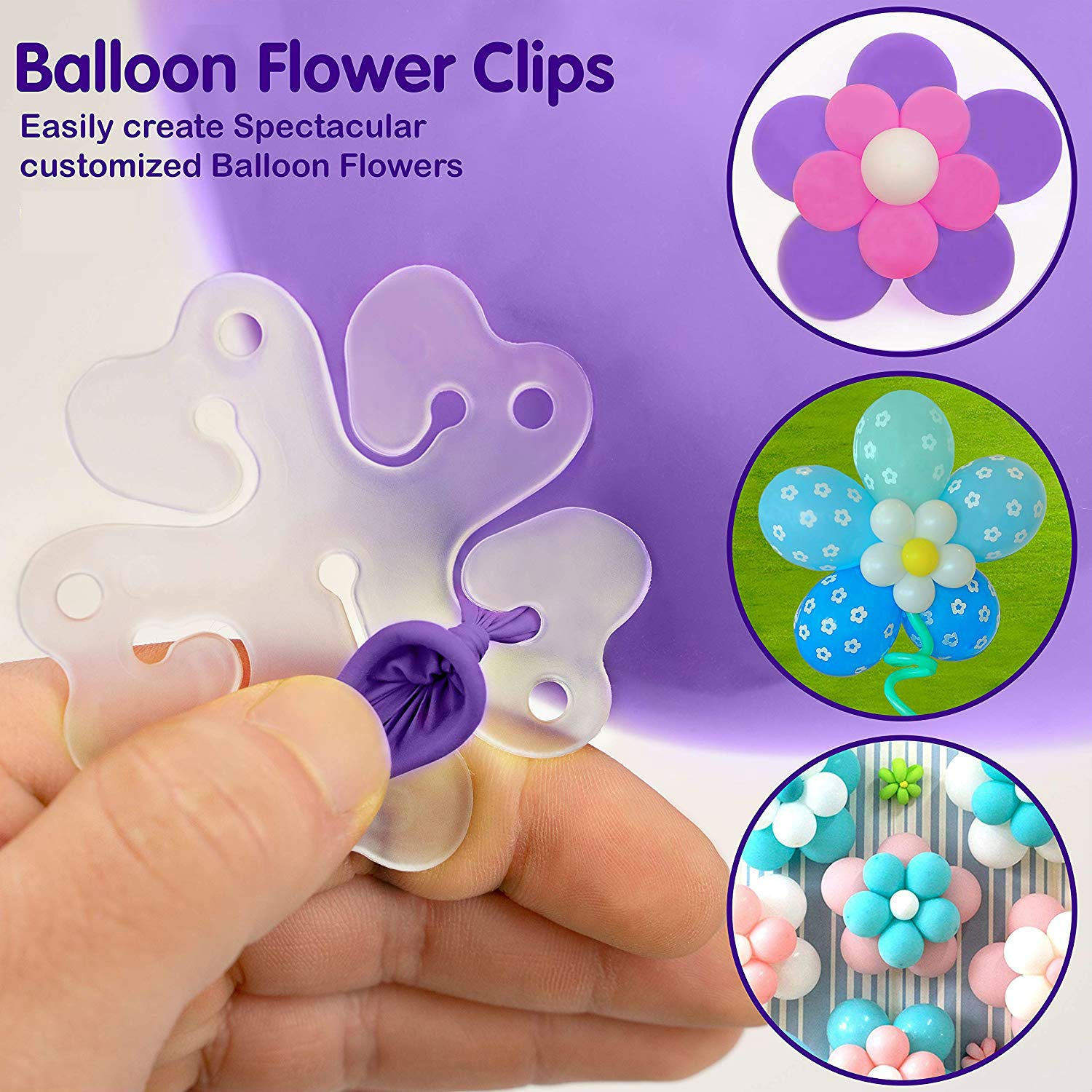 Pack Of 10pcs Balloons Clip - Flower Stand Clip Holder for Balloons - Balloons Tie Holder Birthday Wedding Party Decoration 12