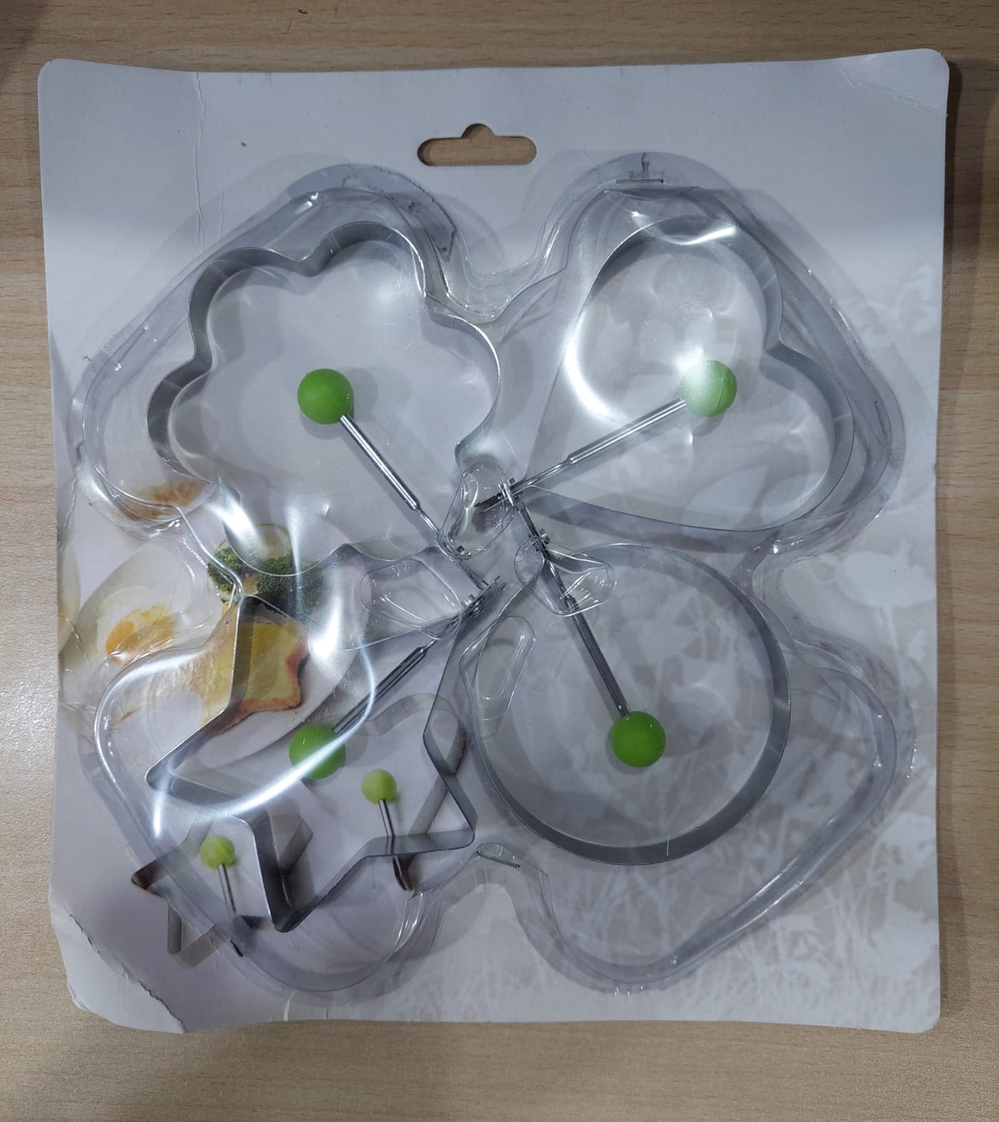 Pack of 4 Egg Shaper Kitchen Tools Star, Heart, Round, Flower Shaped Stainless Steel -  (random color ) 7