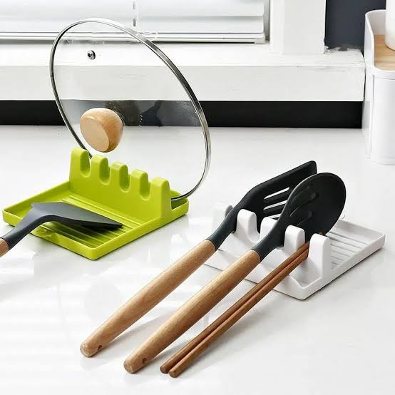 Spoon Rest (Plastic)   - Kitchen Utensil Rest (Random Color) 6