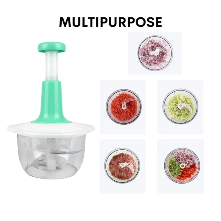 Manual Hand Push Chopper | Multi-functional Vegetable Meat Grinder, Grater, Chopper -2 Liter (Random Color) buy online in Pakistan