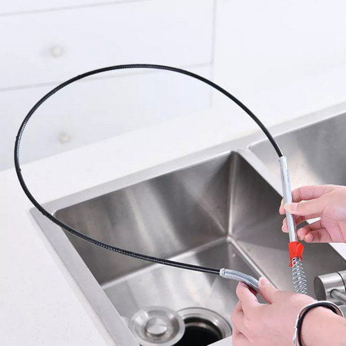 Stainless Steel Hair Catching Drain Cleaner Wire Spring Sink Cleaning Stick (34inches | 85cm) view 4