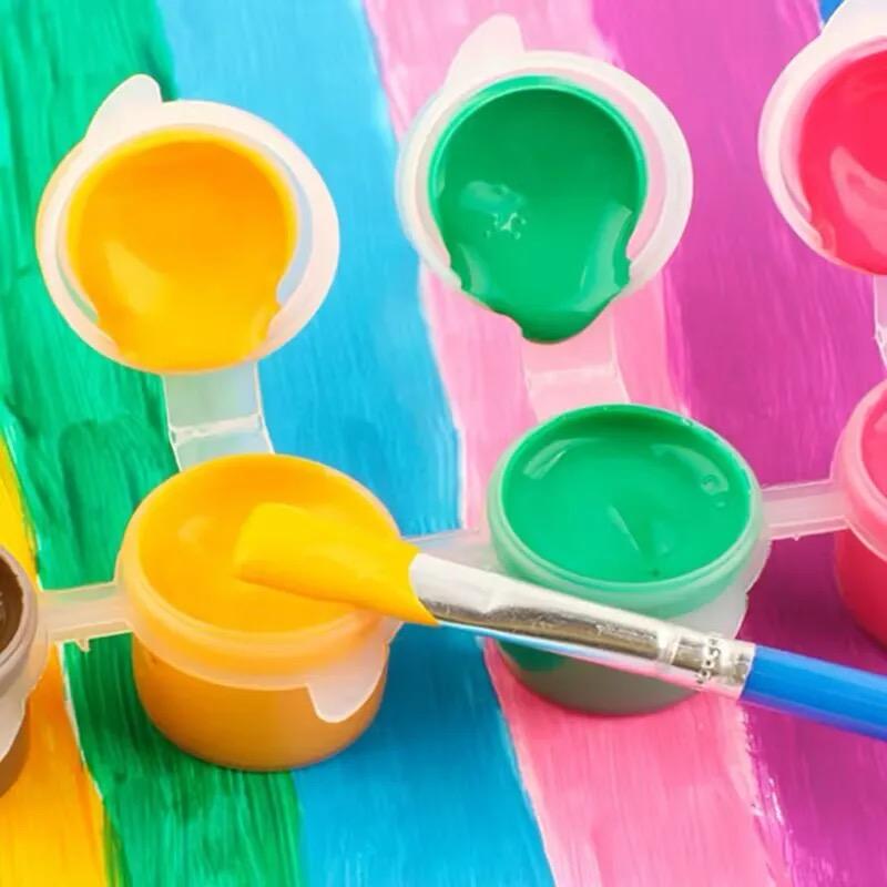 High Quality Non-toxic Kids Drawing Use 6 Pack Acrylic Paints Set 6 Colors 3ml buy online in Pakistan