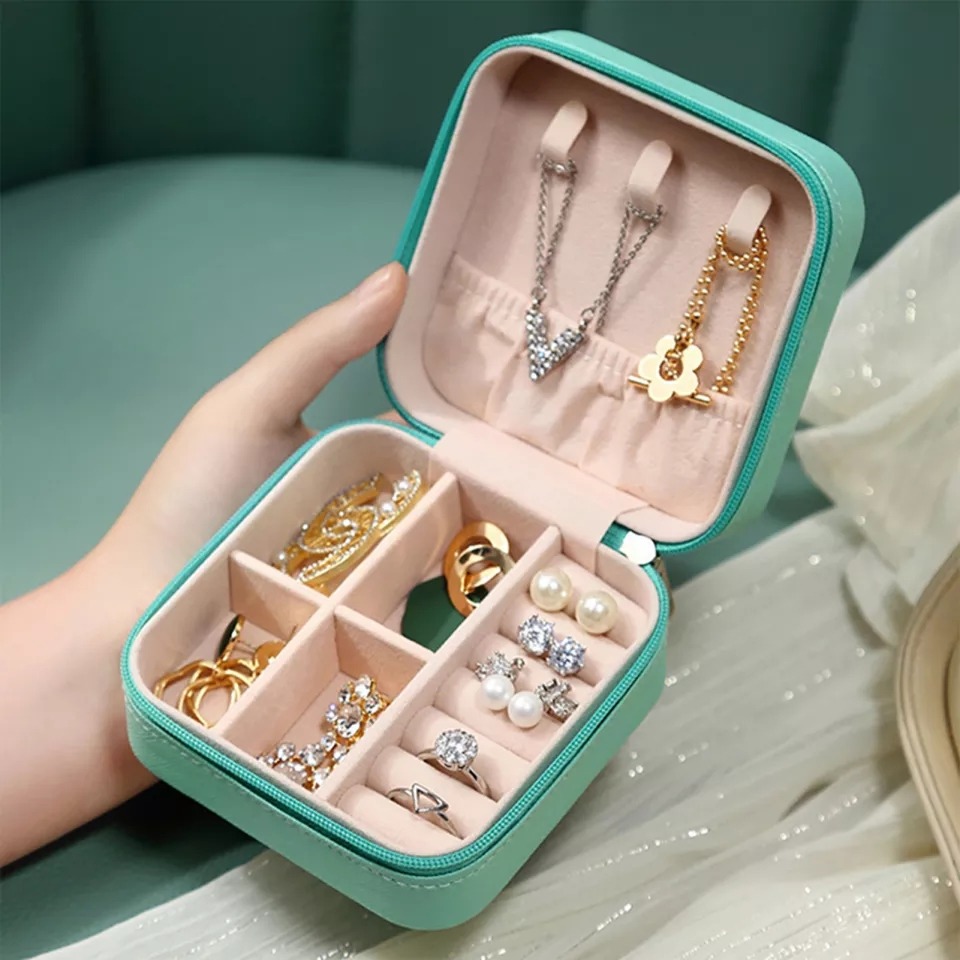 Travel Leather Pocket Jewellery Organizer With Box (Mix/Random color) buy online in Pakistan
