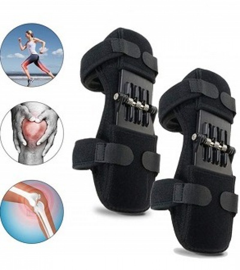 Joint Support Knee Pad Breathable Non slip Power Lift Spring Force Knee Booster Tendon Brace Band Pair view 4
