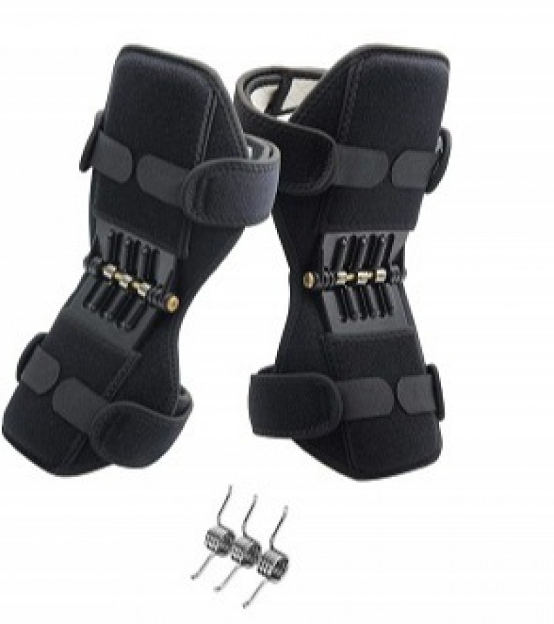 Joint Support Knee Pad Breathable Non slip Power Lift Spring Force Knee Booster Tendon Brace Band Pair view 3