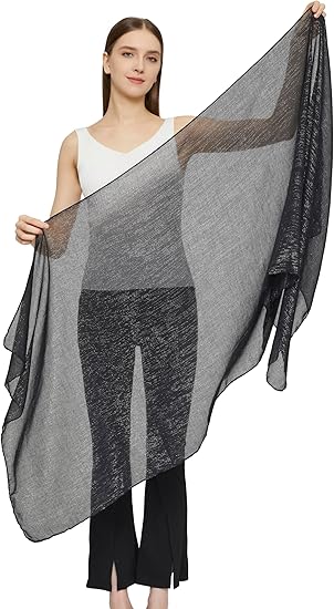 Glitter lawn scarf hijab for girls in Turkish style.(black) view 3