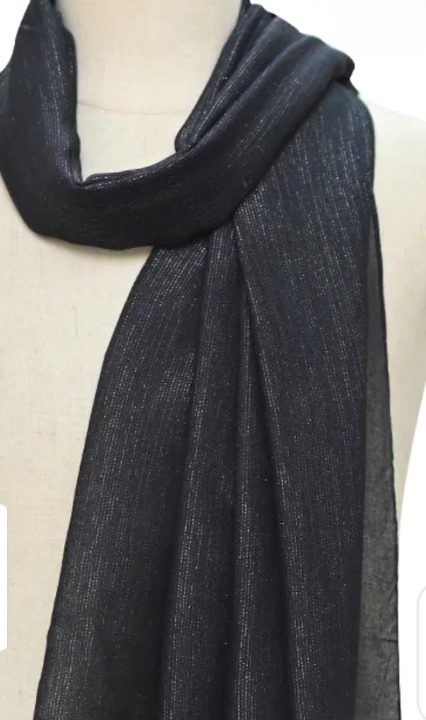 Glitter lawn scarf hijab for girls in Turkish style.(black) view 2