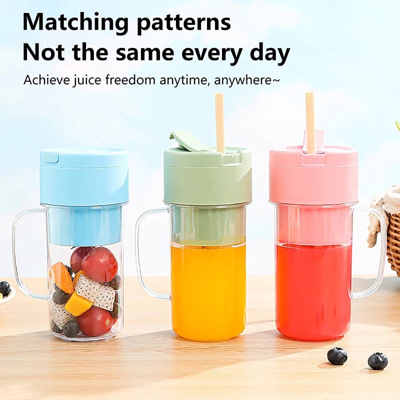 Mason Portable Mini juicer Blender With Straw Cup | Juicer Portable Outdoor Juicing Cup | Home Mini Cordless Juicer (Random Color) view 2