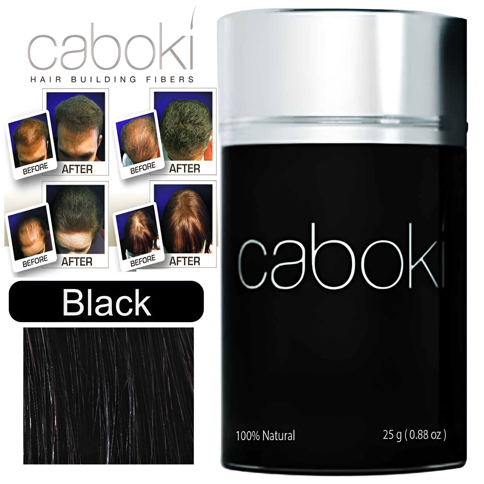 Original Caboki Hair Fibers 25g for Thinning Hair – 100% Natural Hair Concealer for Men & Women thumbnail 4