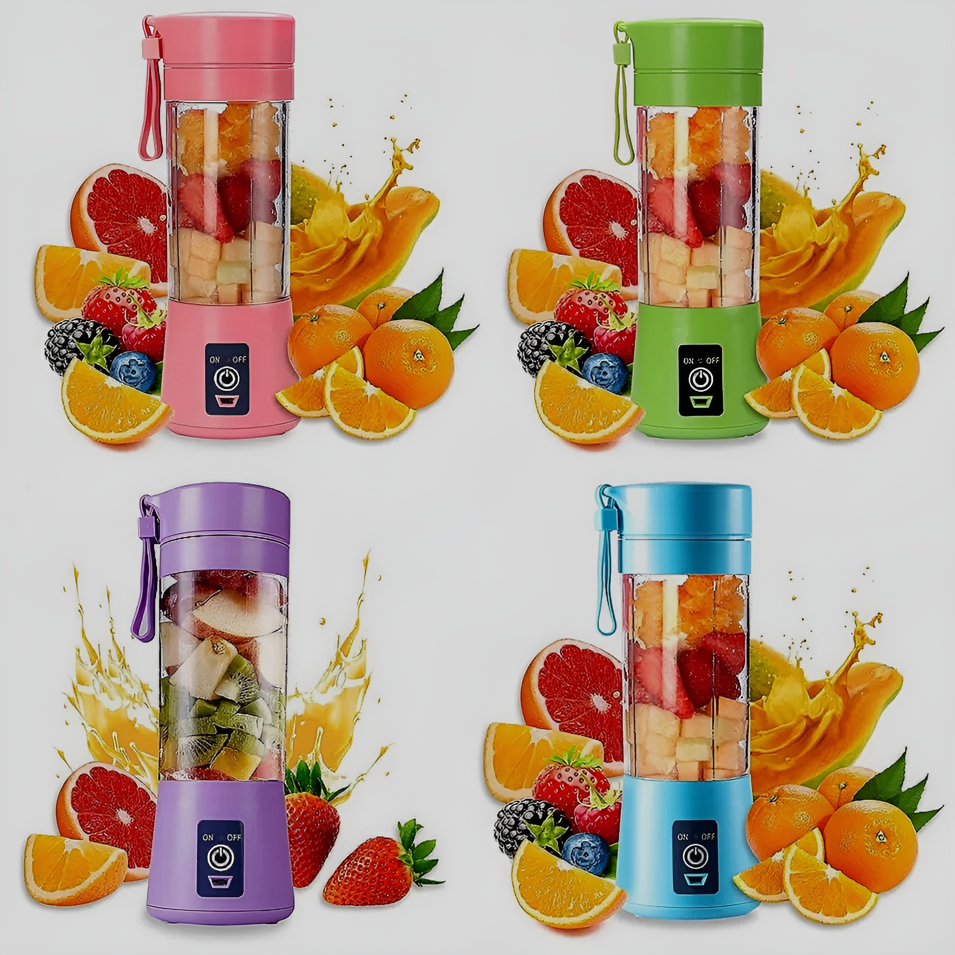Portable Mini 6 Blade Juicer Blender | Outdoor Juicing Cup (380Ml) - Kitchen Product Designed For Juice Preparation And Daily Beverage Routine Rechargeable [Random Color] thumbnail 5