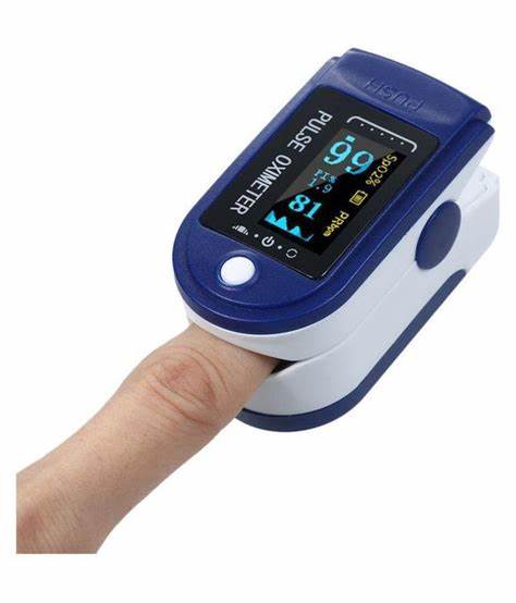 Pulse Oximeter Fingertip Monit Blood Oxygen Saturation (SpO2) and Pulse Rate Monitors- Portable Single Color LED Display [Battery Included] buy online in Pakistan