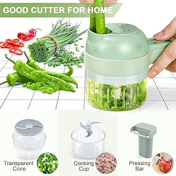 4 in 1 Handheld Electric Vegetable Cutter Wireless Food Processor for Garlic Pepper Chili Onion Celery Ginger Meat with Brush(random color ) buy online in Pakistan