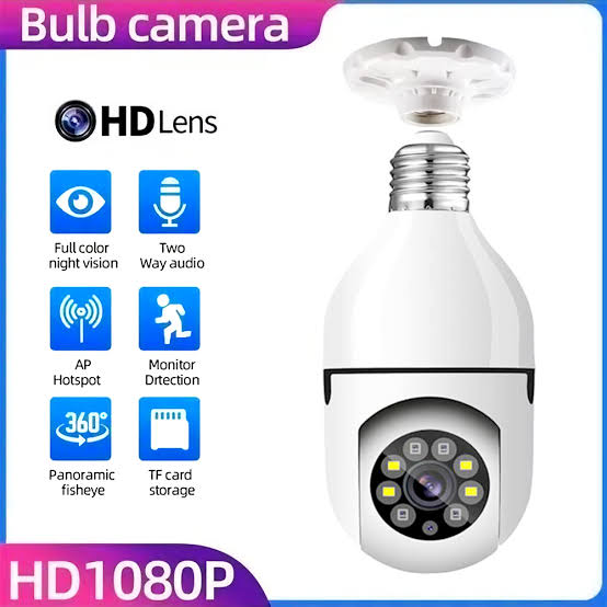 Speed-X Bulb camera 1080p Wifi 360 Degree Panoramic Night Vision Two-Way Audio Motion Detection With V380 APP view 3