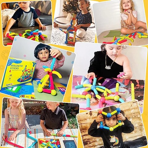 25 pcs Magnetic Blocks Toy for Kids | Magnetic bar blocks  Educational and Stimulating Magnetic Toy for Kids