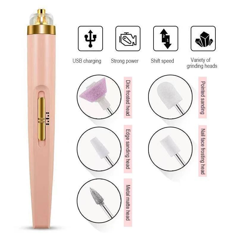 5 IN 1 Professional Manicure Nail | Salon Nail Finishing Touch | Nail Grinding, Burnishing Machine | Full Manicure and Pedicure Tool - Random Color buy online in Pakistan