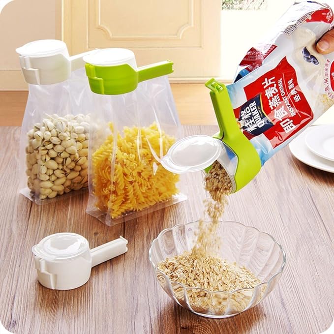 Food Sealing Clip with Discharge Nozzle Plastic Bag Moisture Sealing Clamp Food Saver Kitchen Snack Tool (Random Color) view 5