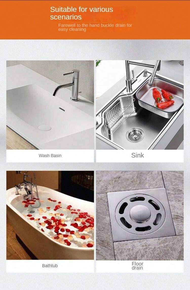 Floor Drain Sticker Hair Catcher Drain Stopper Cover Kitchen Bathroom Accessories (1 PCs) 8