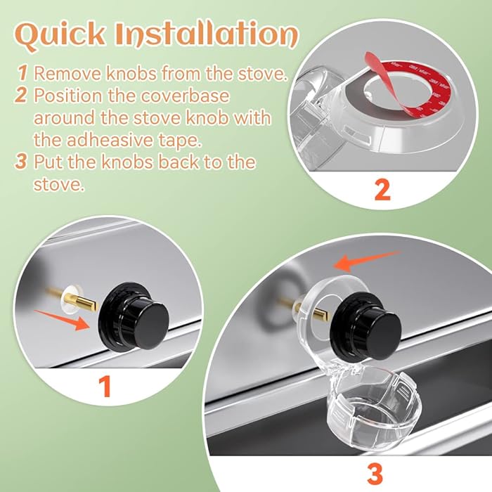 2 PC's stove knob lock Baby Safety Stove Gas Knob Covers & Childproof Oven Lock, Kitchen Safety Stove Locks for Babies & Toddlers