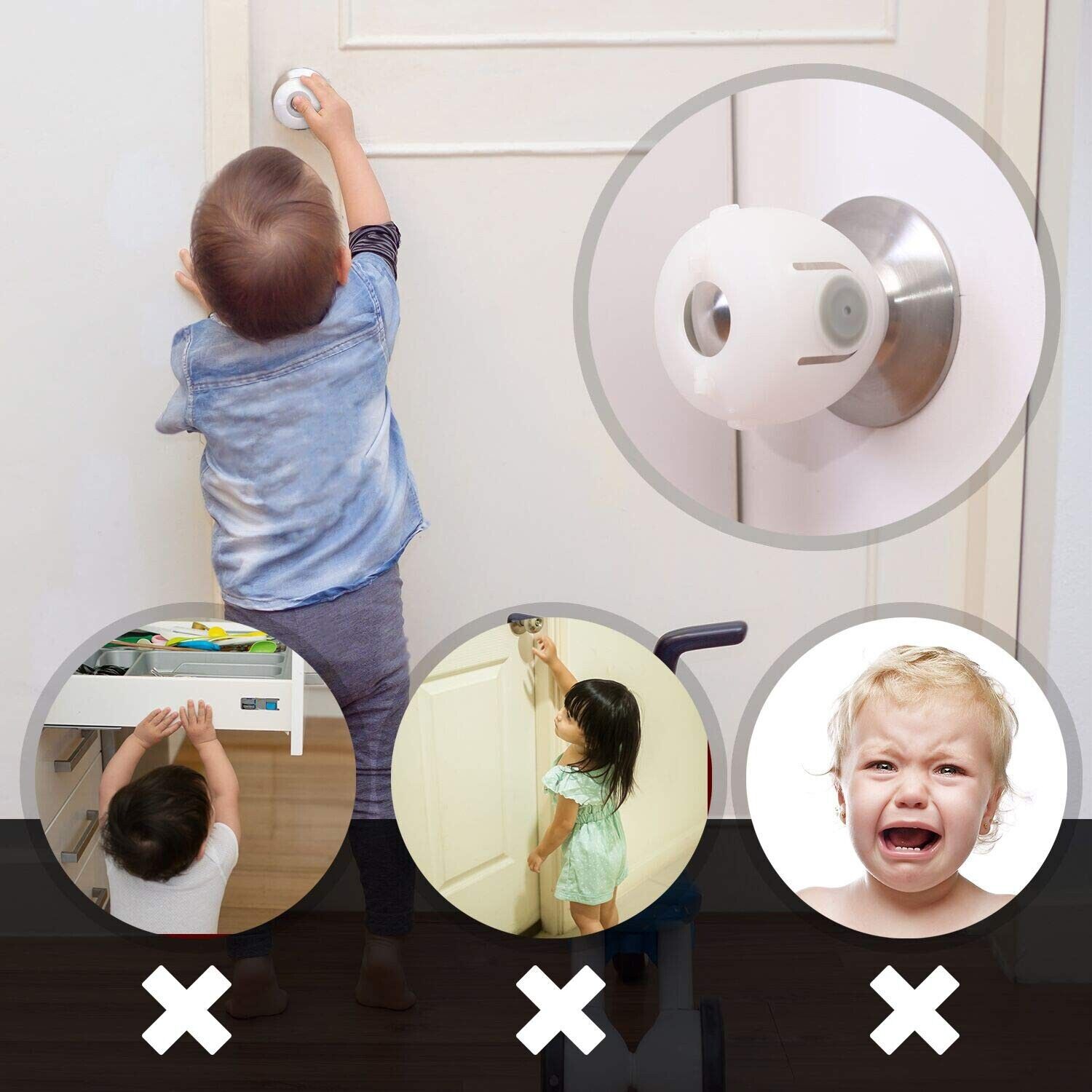 2 pcs door knob cover Baby Safety Door Knob Covers Doorknob Locks Child Children Kids Proof(random color ) view 5