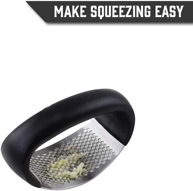 Garlic Press Rocker - Stainless Steel Garlic Press, Versatile Garlic Crusher, Easy to Use and Store Garlic Mincer – Effortless Cleanup and Dish Safe Garlic Grater(random color) buy online in Pakistan