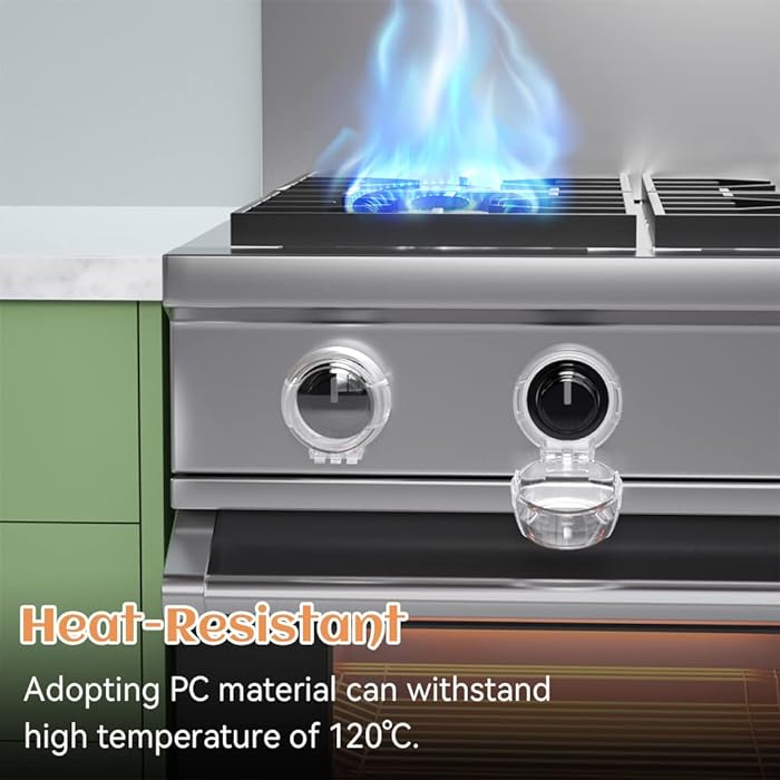2 PC's stove knob lock Baby Safety Stove Gas Knob Covers & Childproof Oven Lock, Kitchen Safety Stove Locks for Babies & Toddlers view 4