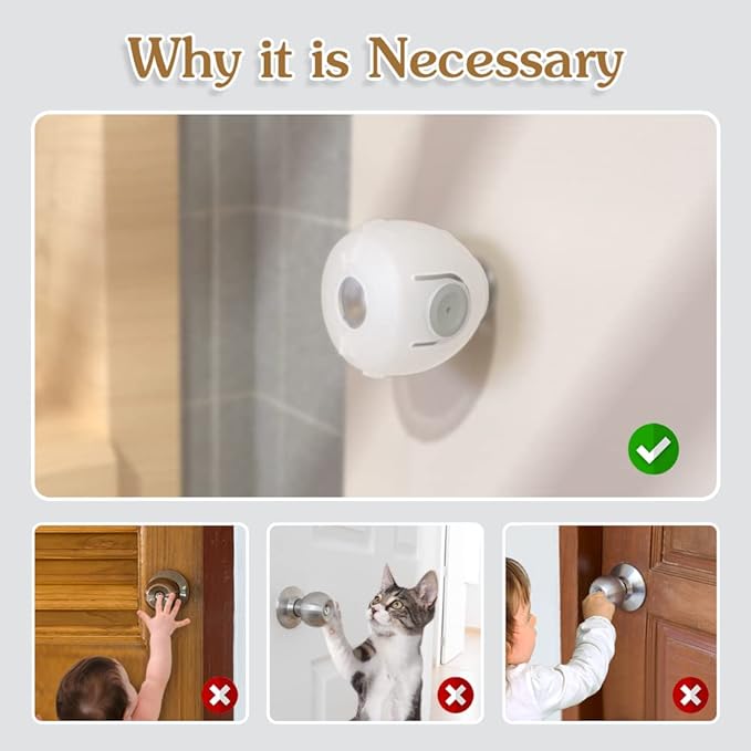 2 pcs door knob cover Baby Safety Door Knob Covers Doorknob Locks Child Children Kids Proof(random color ) view 3