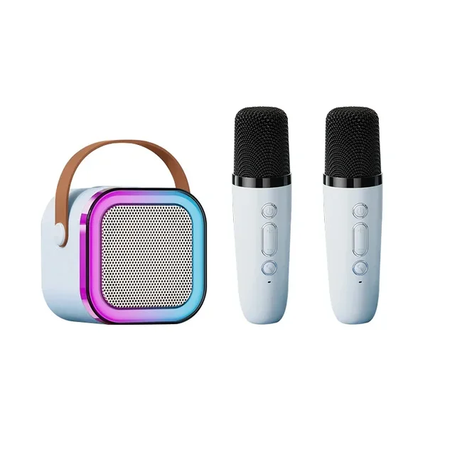 Mini Portable Karaoke Bluetooth Speaker with 2  Mike Audio Integrated Microphone Home Karaoke Wireless Bluetooth Speaker(Random Color) buy online in Pakistan
