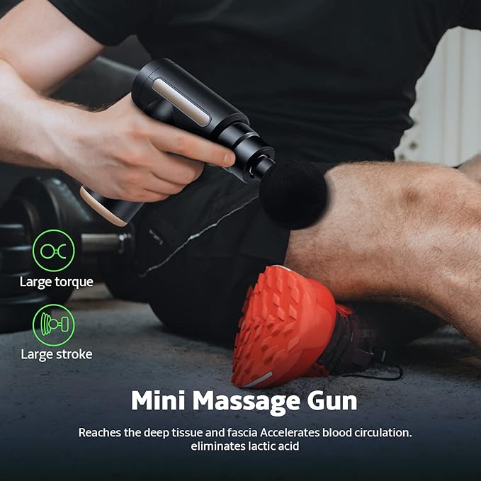 Massage Gun Deep Tissue, Handheld Muscle Massager with 4 Massage Heads, Super Quiet Massage Gun for Muscle Pain Relief R...
