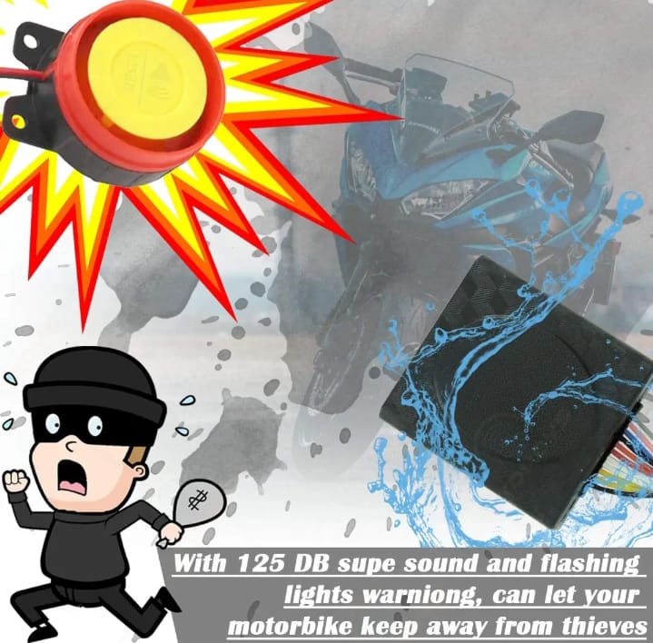 HJG Motorcycle Remote Security Lock Anti Theft Alarm System For Bike Motorcycle Self Start Function for 70cc and cg125 and all bikes buy online in Pakistan
