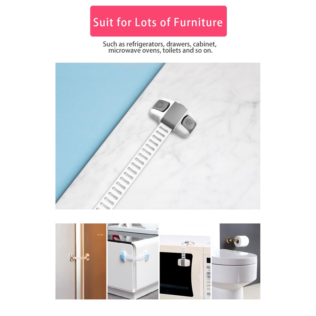 Adjustable Multi purpose lock Child Safety Cabinet Lock Protector Drawer Door Cabinet Lock Plastic Protection Kids Safety Door Lock