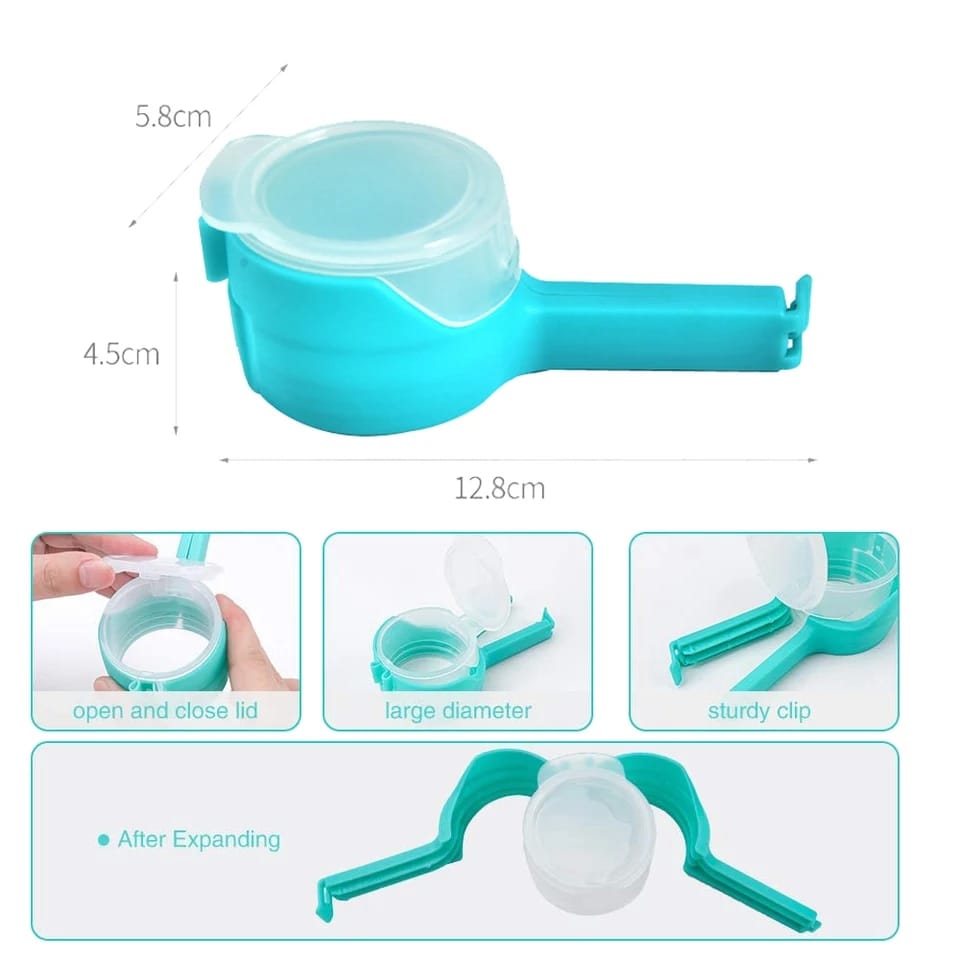 Food Sealing Clip with Discharge Nozzle Plastic Bag Moisture Sealing Clamp Food Saver Kitchen Snack Tool (Random Color) view 3