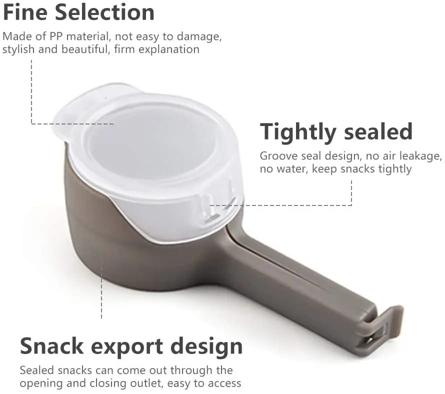 Food Sealing Clip with Discharge Nozzle Plastic Bag Moisture Sealing Clamp Food Saver Kitchen Snack Tool (Random Color) view 2