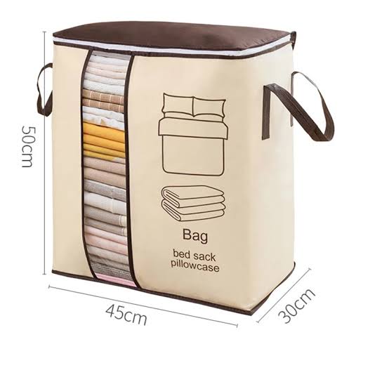 Large Non-woven Portable Clothes Storage Bag Clothing Organizer - 120 gsm (Random color) buy online in Pakistan