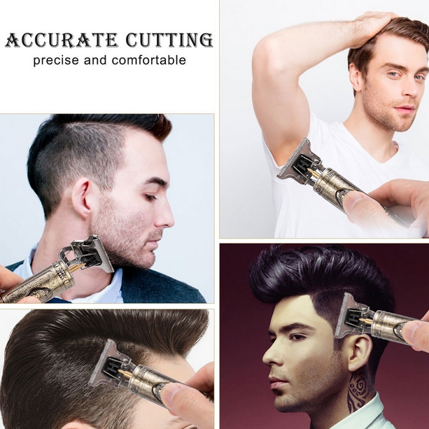 (plastic body) Vintage T9 Hair Trimmer Cordless Professional Hair Clippers Electric Trimmers For Men Metal head (random color) view 4
